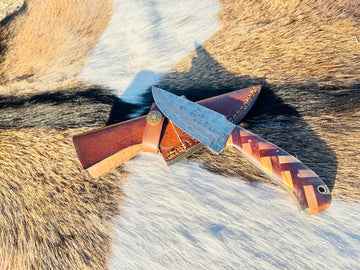 Handmade Premium Damascus Fixed Blade - Comes with Sheath - Best for Hunting and Camping